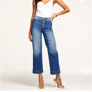 Ramy Brook aged washed cropped wide legged jean. Sz 28. NWT.